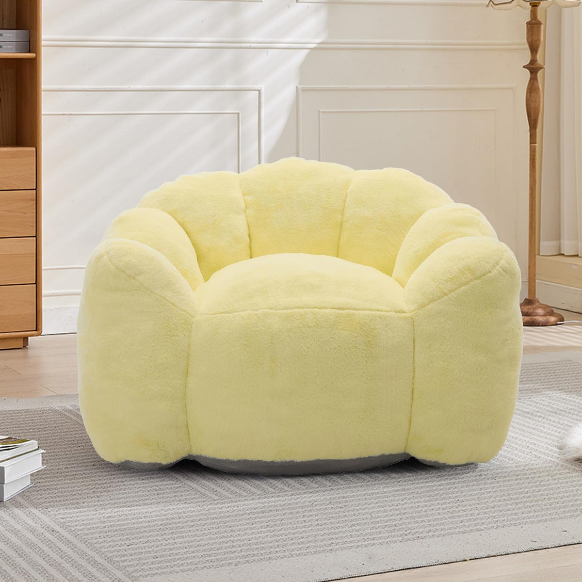 Faux Fur Bean Bag Sofa with Memory Foam E4263