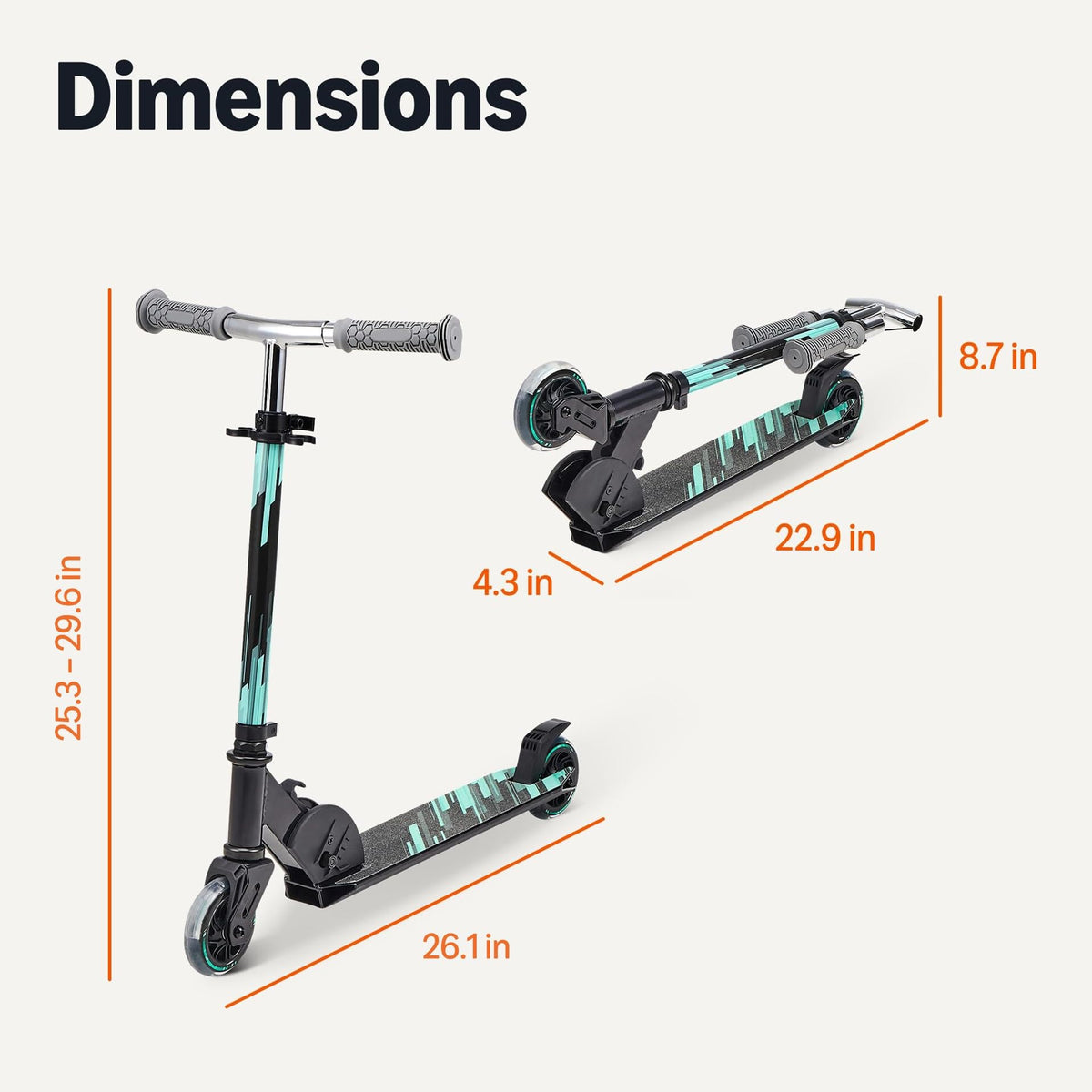 Foldable Light Up Wheels Adjustable Handlebar Aluminum Kids Kick Scooter O317538