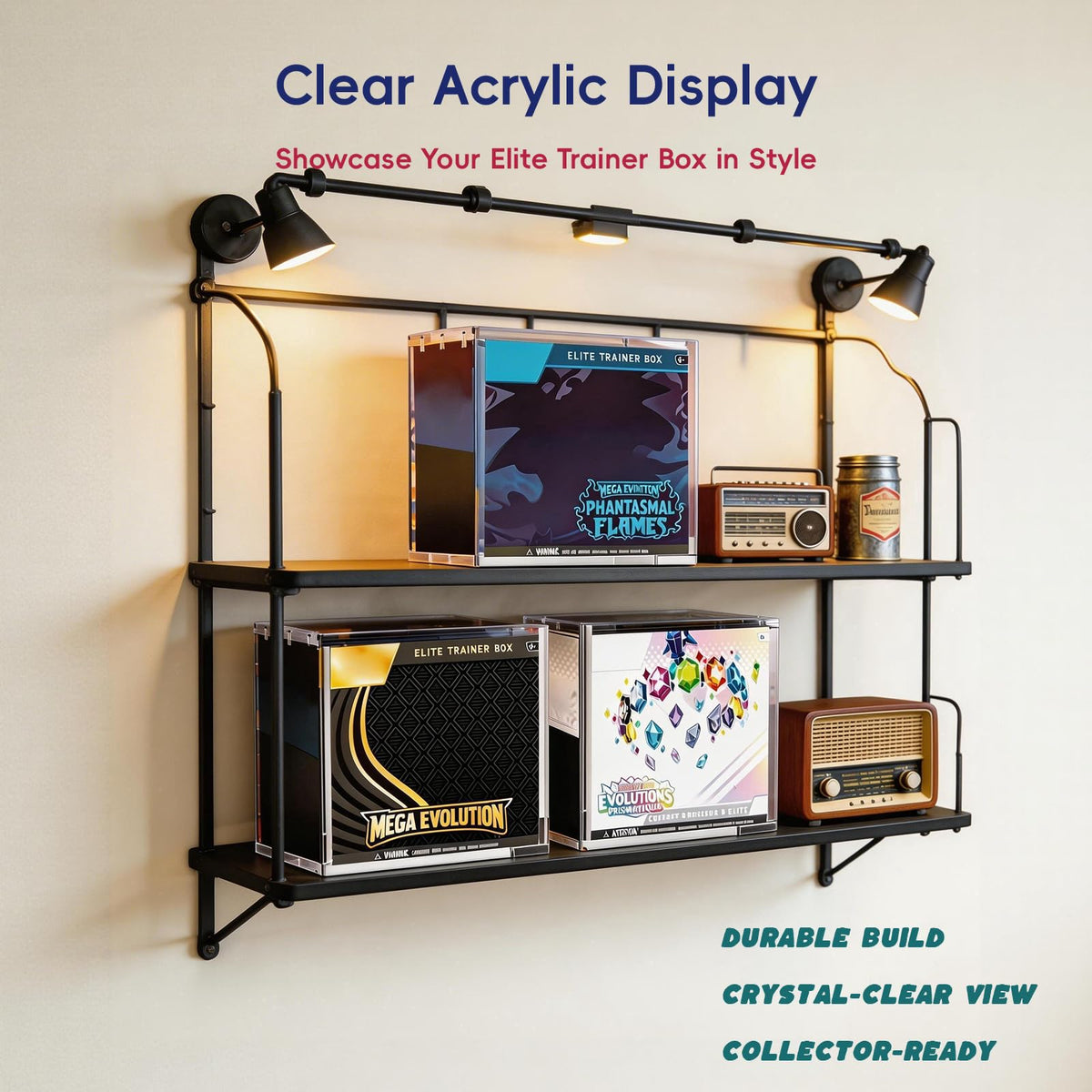 3 Pack Acrylic Case with Sliding Magnetic Lid S918