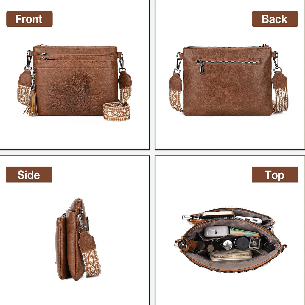 Vegan Leather Crossbody Bag Y46043