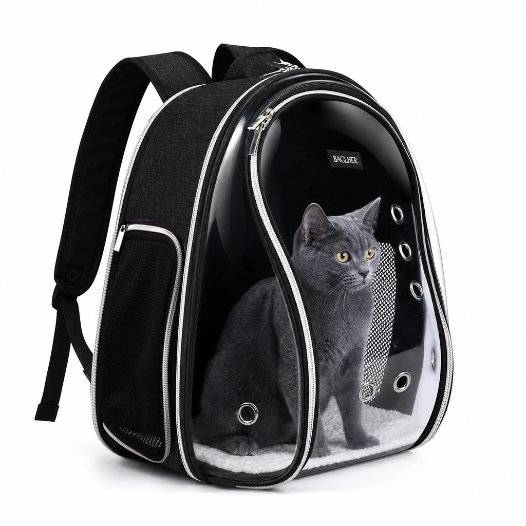Cat Carrier Backpack Bubble 18 Lbs Black W7926