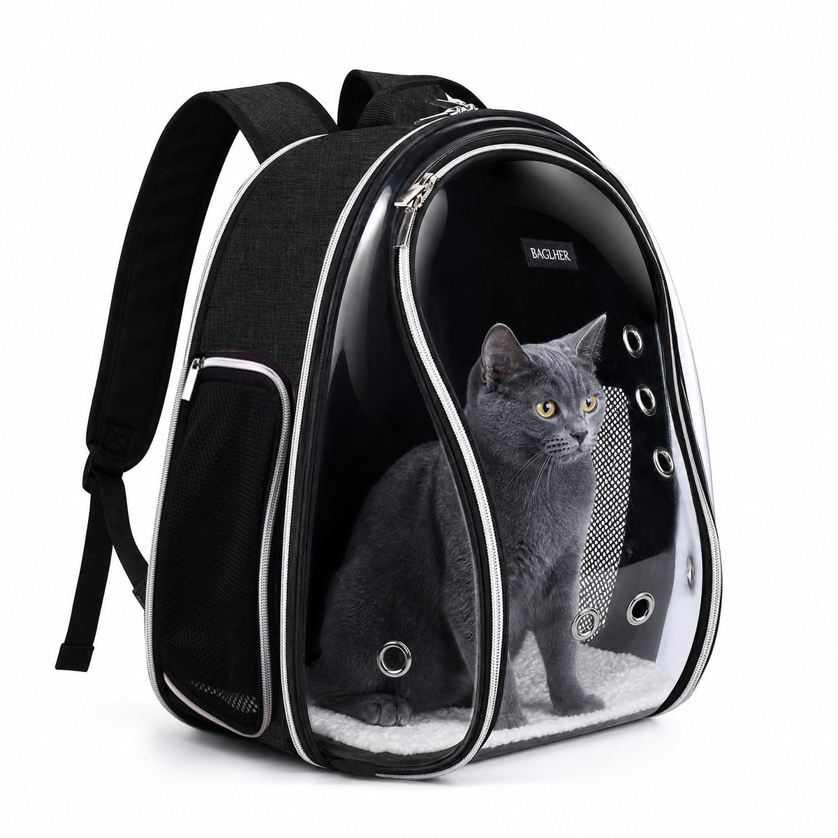 Cat Carrier Backpack Bubble 18 Lbs Black W7926