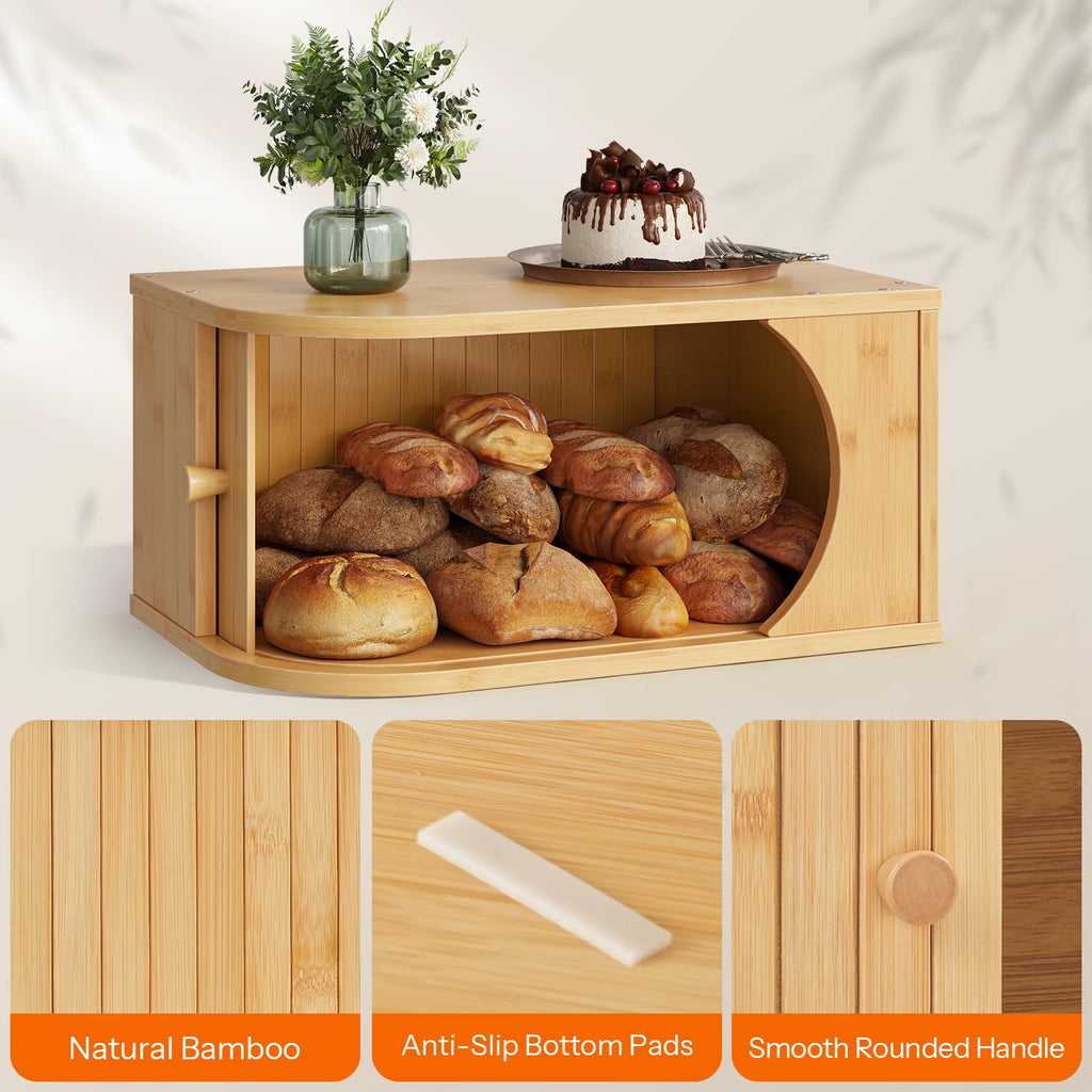 Bamboo Bread Box with Roller Door G941
