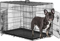 48 Inch Folding Metal Double Door Dog Crate with Divider Panel U990