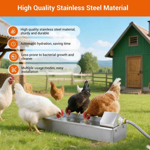1 Gallon Stainless Metal Automatic Chicken Waterer Dispenser A160505