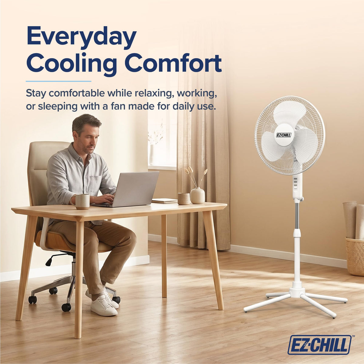 16" Oscillating Pedestal Fan White O2090