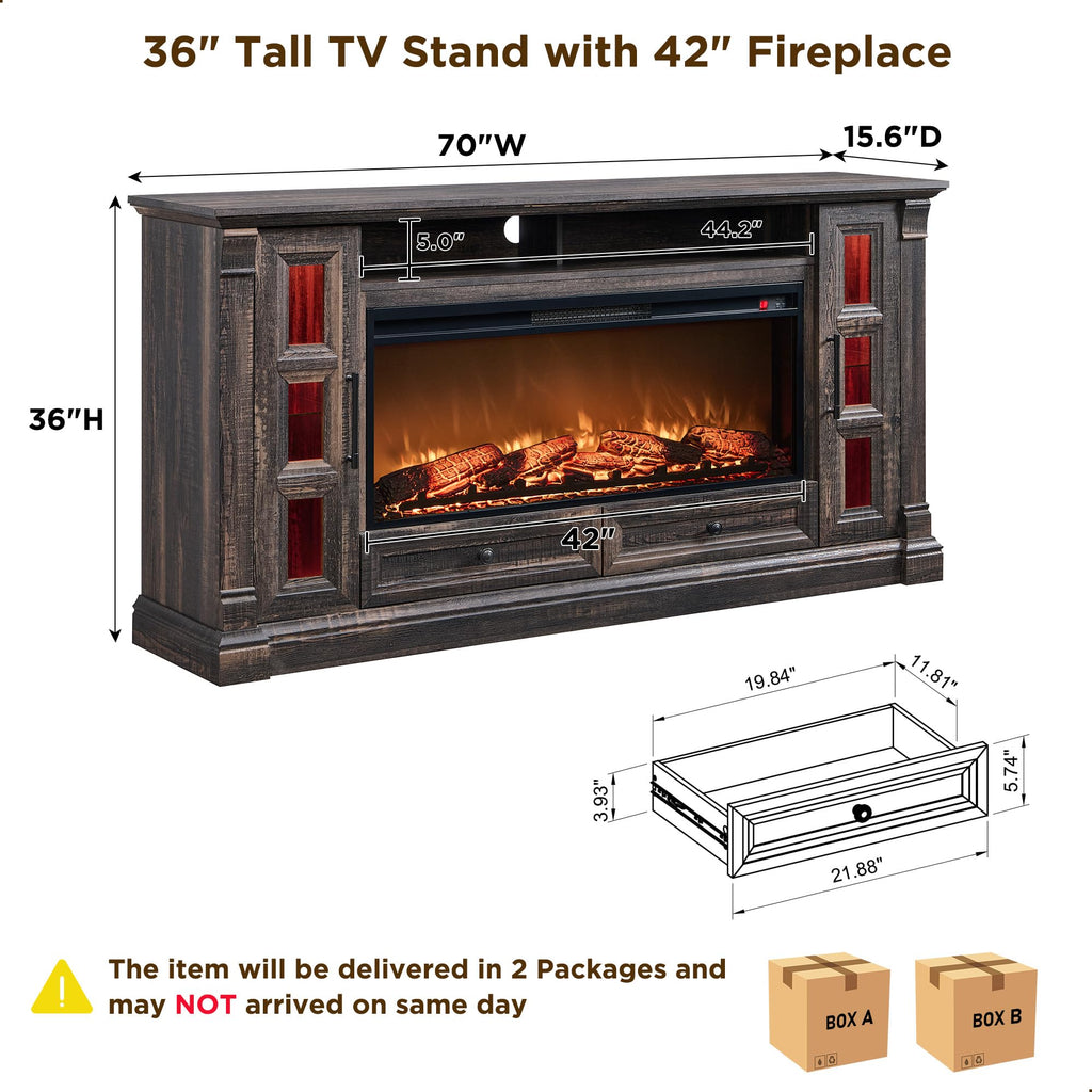 70" Fireplace TV Stand C6284