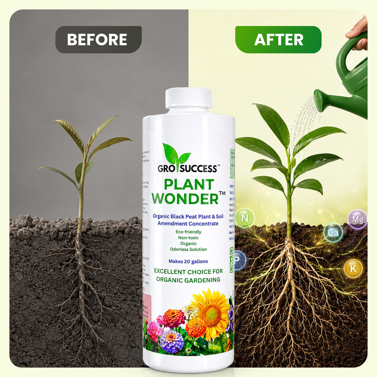 Organic Liquid Fertilizer Concentrate with Humic & Fulvic Acid 16 oz D657