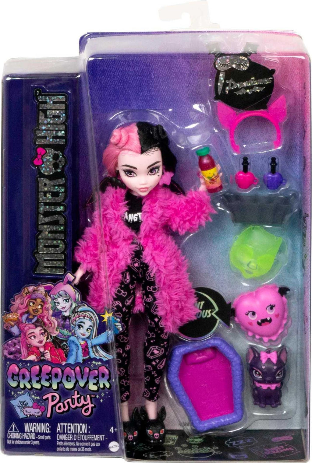 Monster High Doll Set with Pet Bat, Sleepover Clothes & Accessories G2600