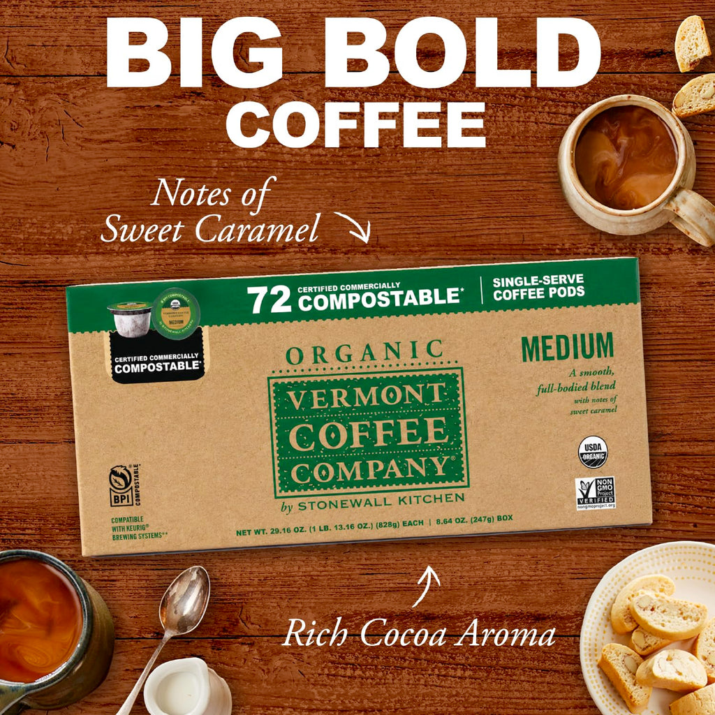 Organic Medium Roast Compostable Coffee Pods, 10CT K617