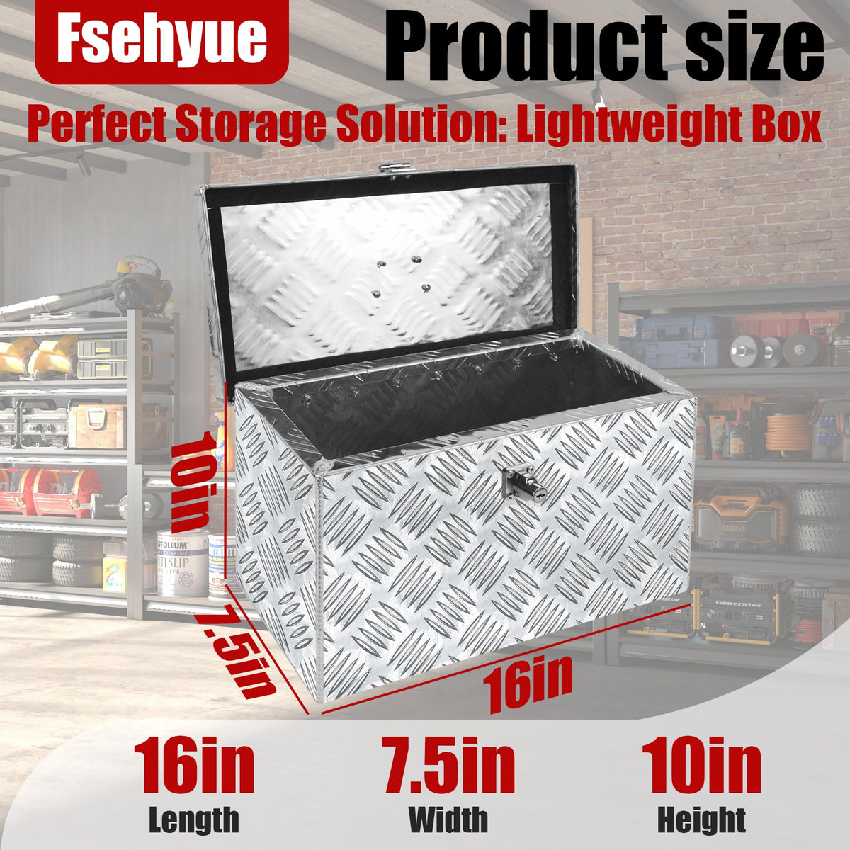 16 Inch Aluminum Waterproof Truck Tool Box with Lock and Keys R230