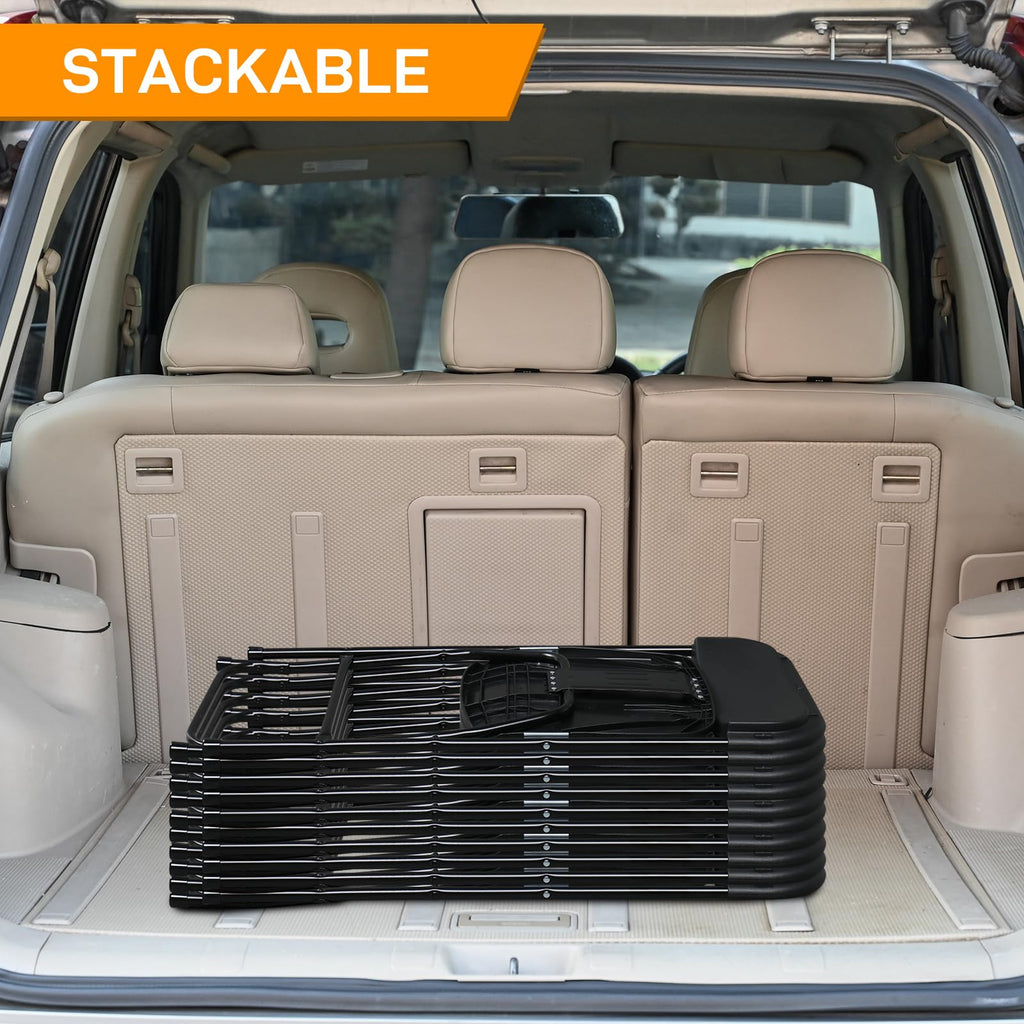 10 Pack Black Stackable Plastic Folding Chairs with Metal Legs A1631