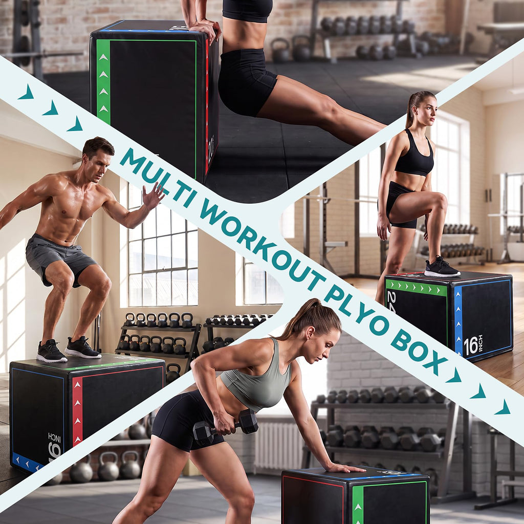 3-in-1 Non-Slip Cushioned Plyometric Jump Box P1719