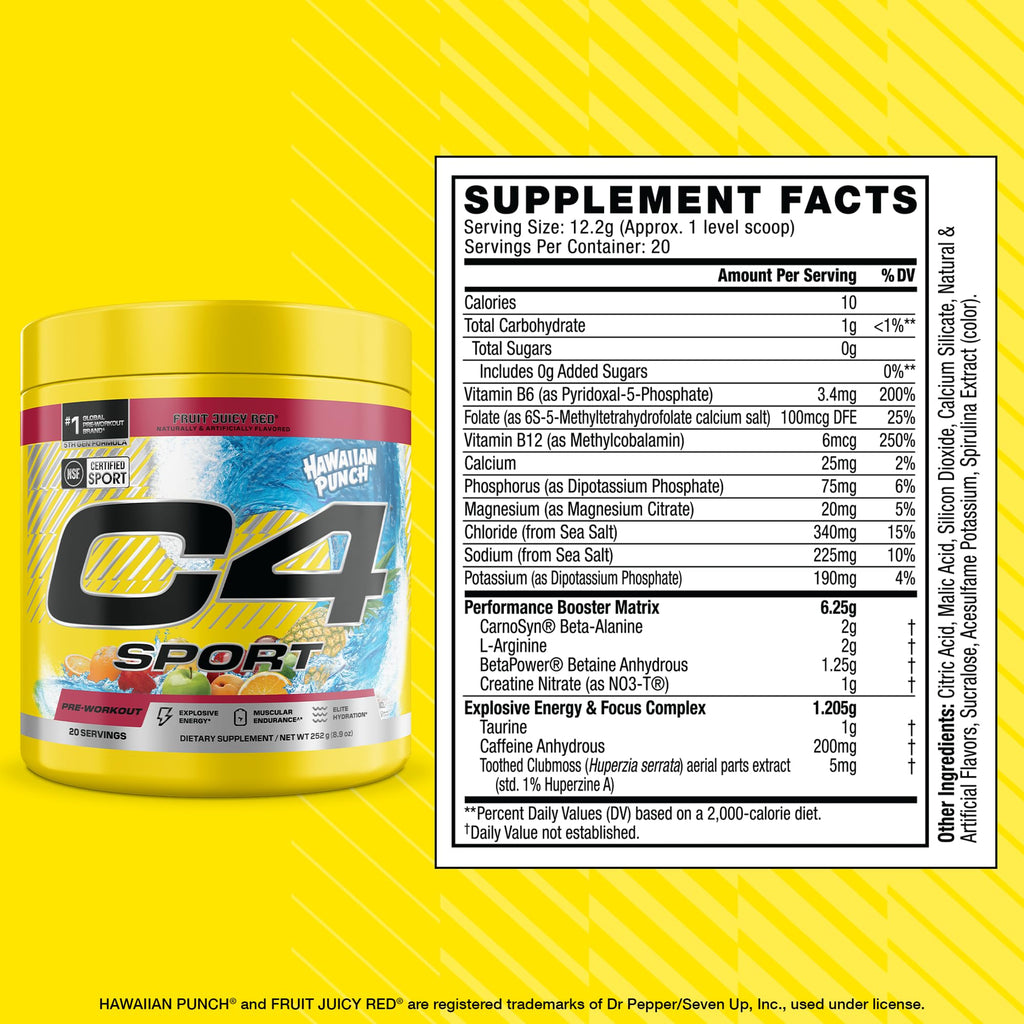 Pre Workout with 200mg Caffeine, 20 Servings V807