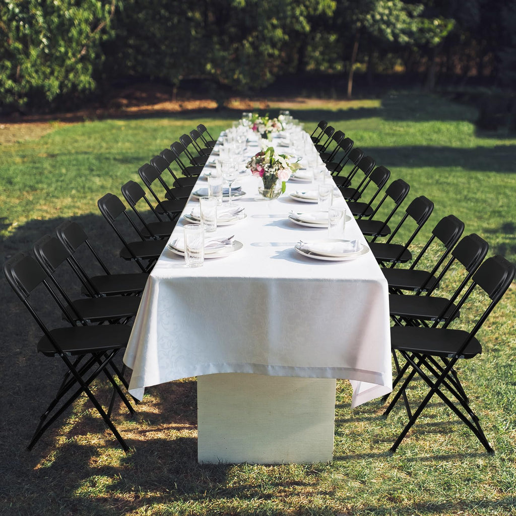 10 Pack Black Stackable Plastic Folding Chairs with Metal Legs A1631