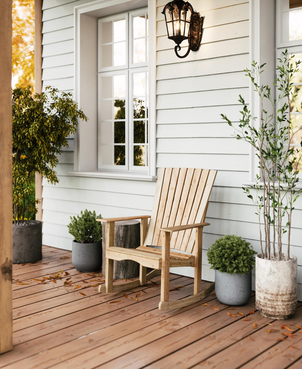 Unfinished Cedar Wood Rocking Chair P8113