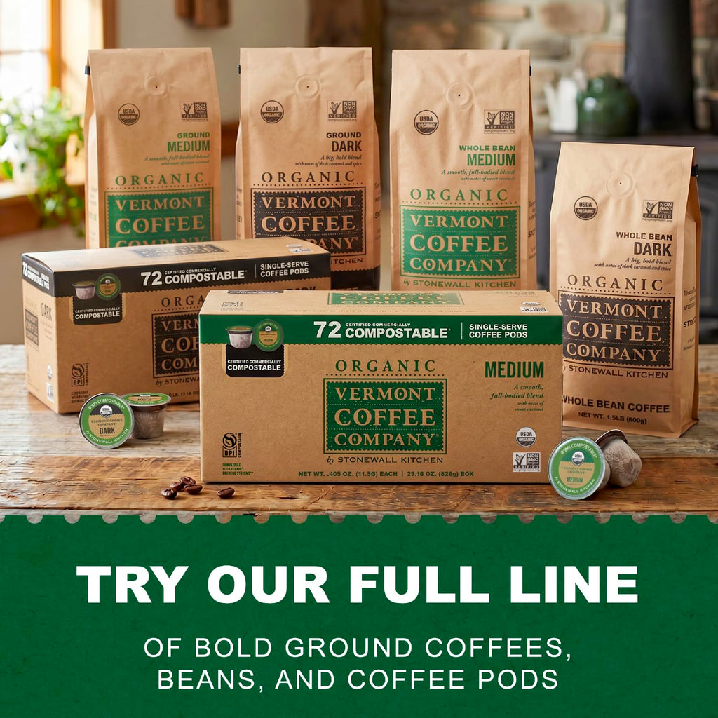 Organic Medium Roast Compostable Coffee Pods, 10CT K617