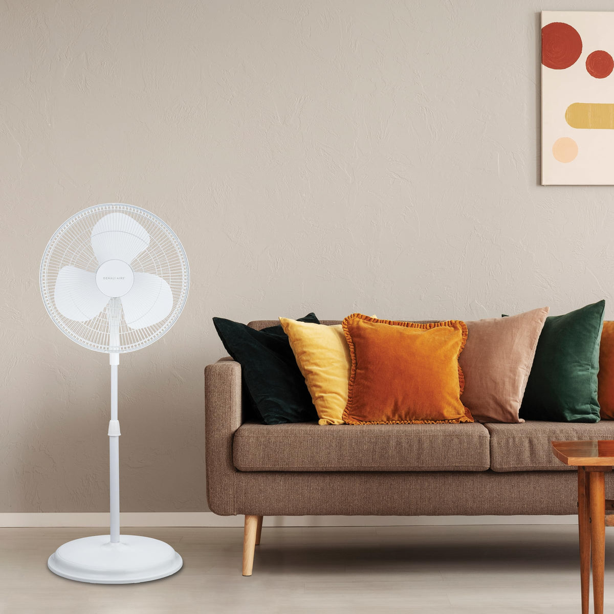 16" Oscillating Pedestal Fan with 3 Speed Settings, White N650221