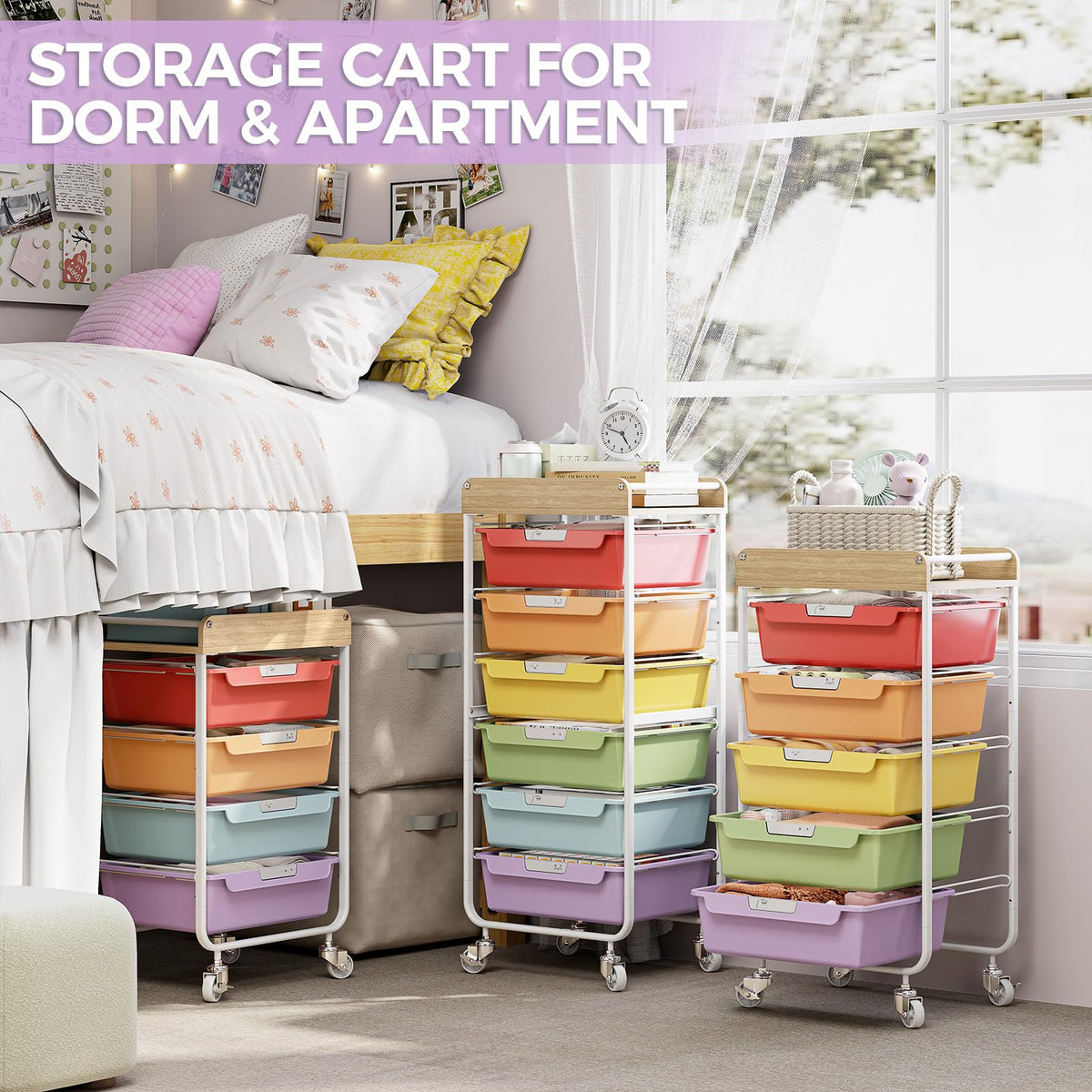 Utility Storage Cart with Drawer E9644