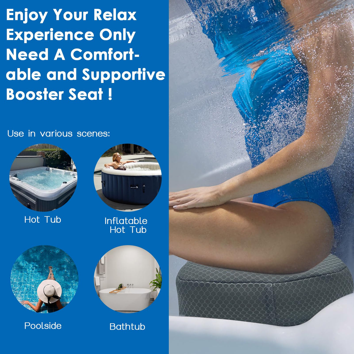 Gray Weighted Hot Tub Booster Seat F187252