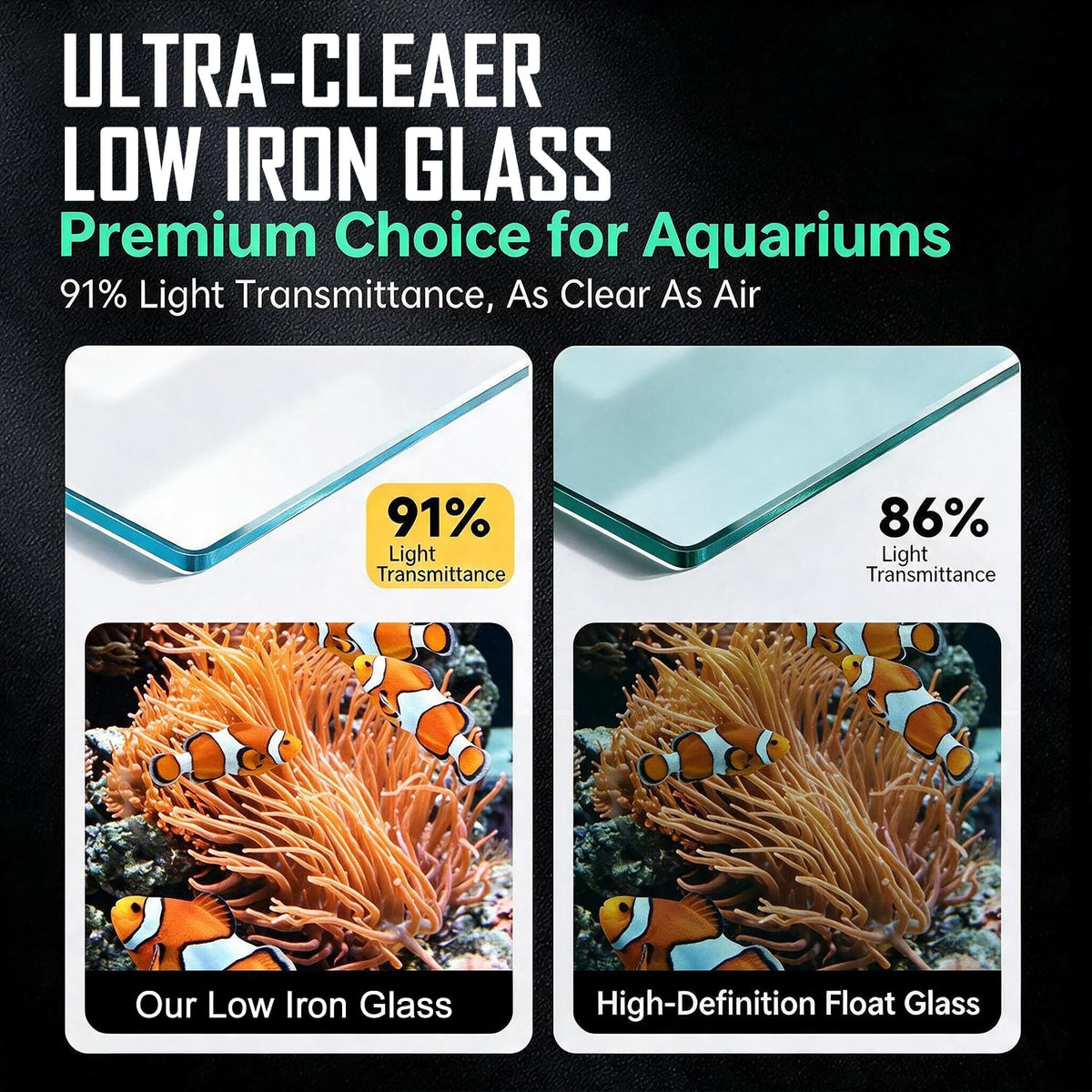 15 Gallon Ultra-Clear Rimless Glass Aquarium Fish Tank F5937