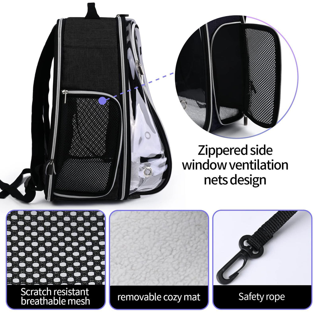 Cat Carrier Backpack Bubble 18 Lbs Black W7926