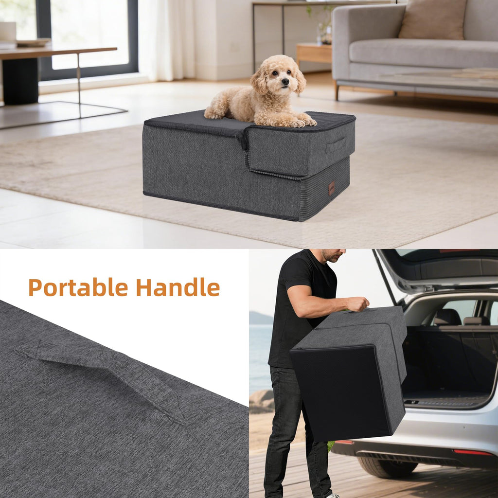 3-Step Non-Slip Dog Stairs with Washable Cover T87082