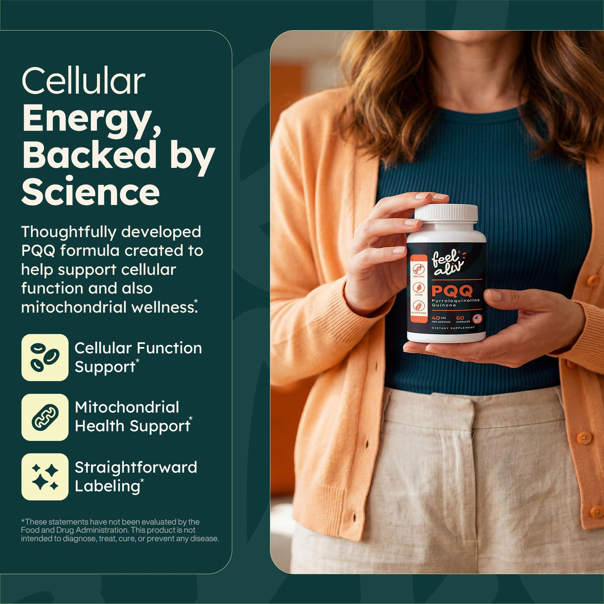 PQQ Supplement 40mg Vegan 60 Capsules U9992