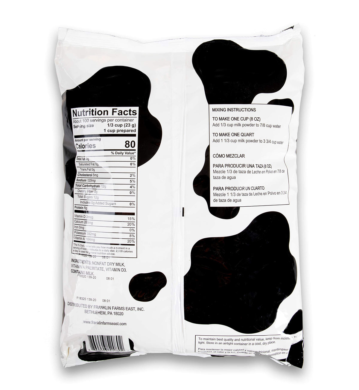 Instant Nonfat Dry Milk 5 Pound Bag X8894