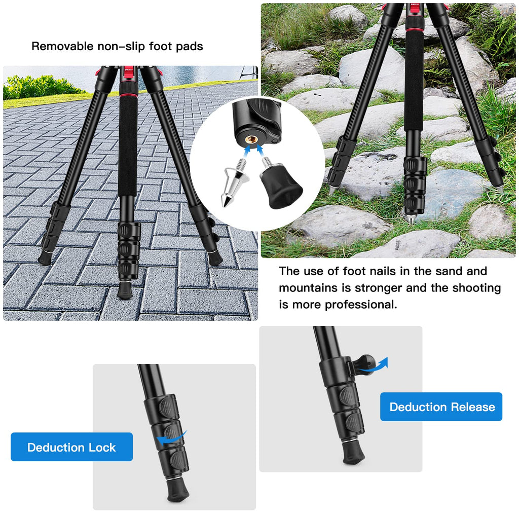 72" Heavy Duty Fluid Head Camera Tripod with Carry Bag L3571