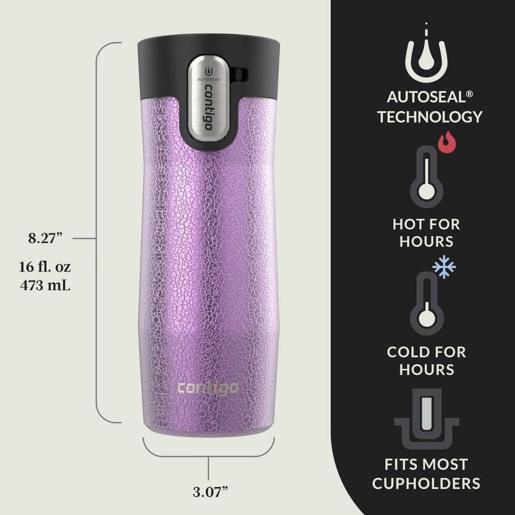 Vacuum-Insulated Stainless Steel Travel Mug 16 oz 2-Pack U375