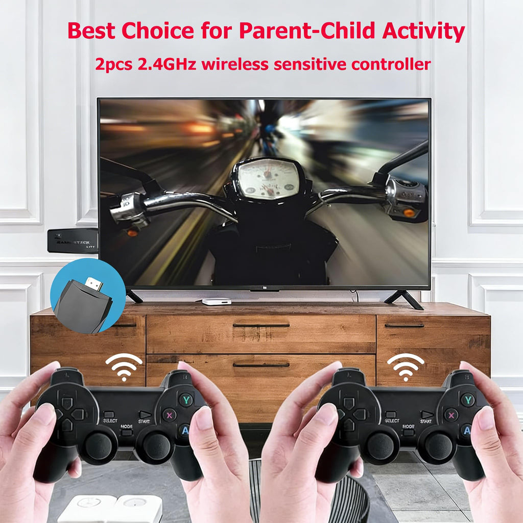 Wireless Retro Game Console 128G Plug & Play Video Game Stick with 2.4G Wireless Controller W337