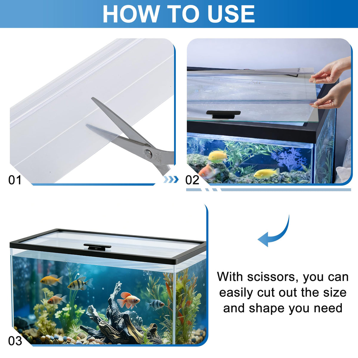 Clear Tempered Glass Aquarium Lid V118