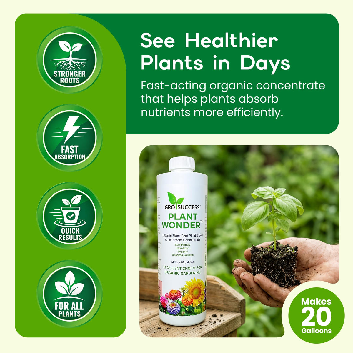 Organic Liquid Fertilizer Concentrate with Humic & Fulvic Acid 16 oz D657