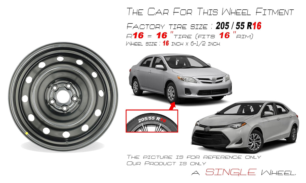 16" Steel Wheel Black Finish V691