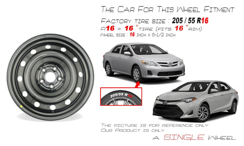 16" Steel Wheel Black Finish V691