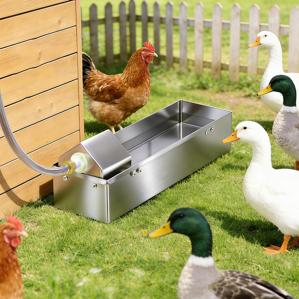 1 Gallon Stainless Metal Automatic Chicken Waterer Dispenser A160505