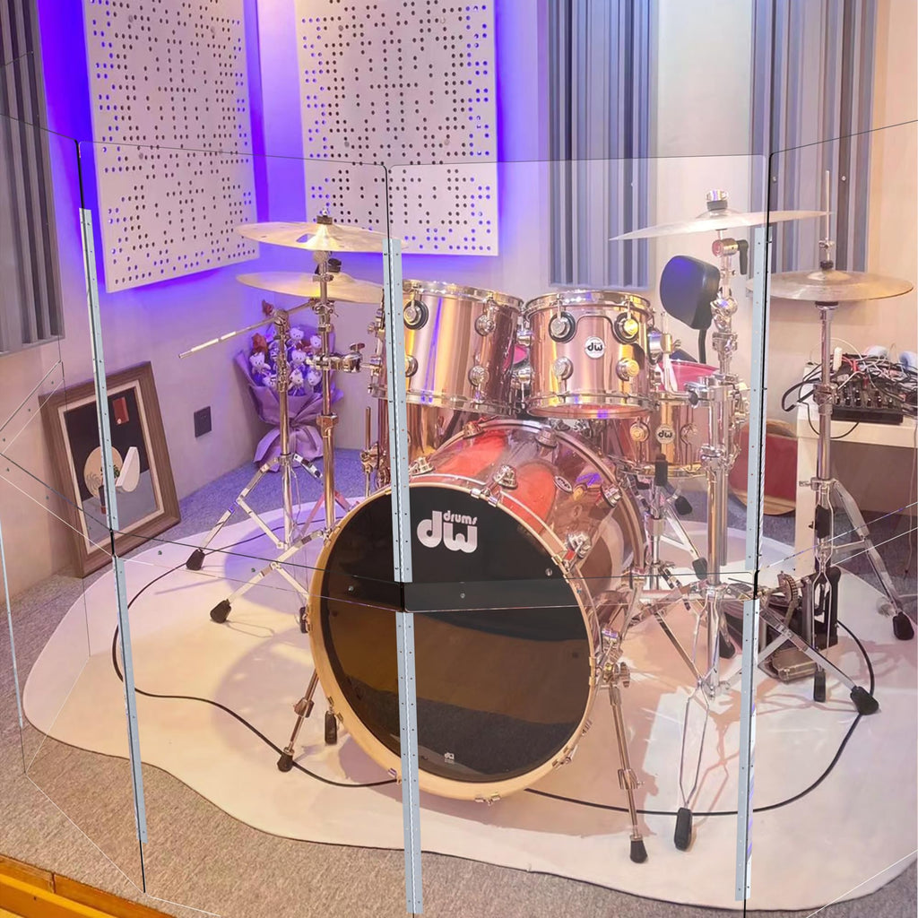 Portable 4 Panels 2ft x 5ft Acrylic Drum Shield W4078