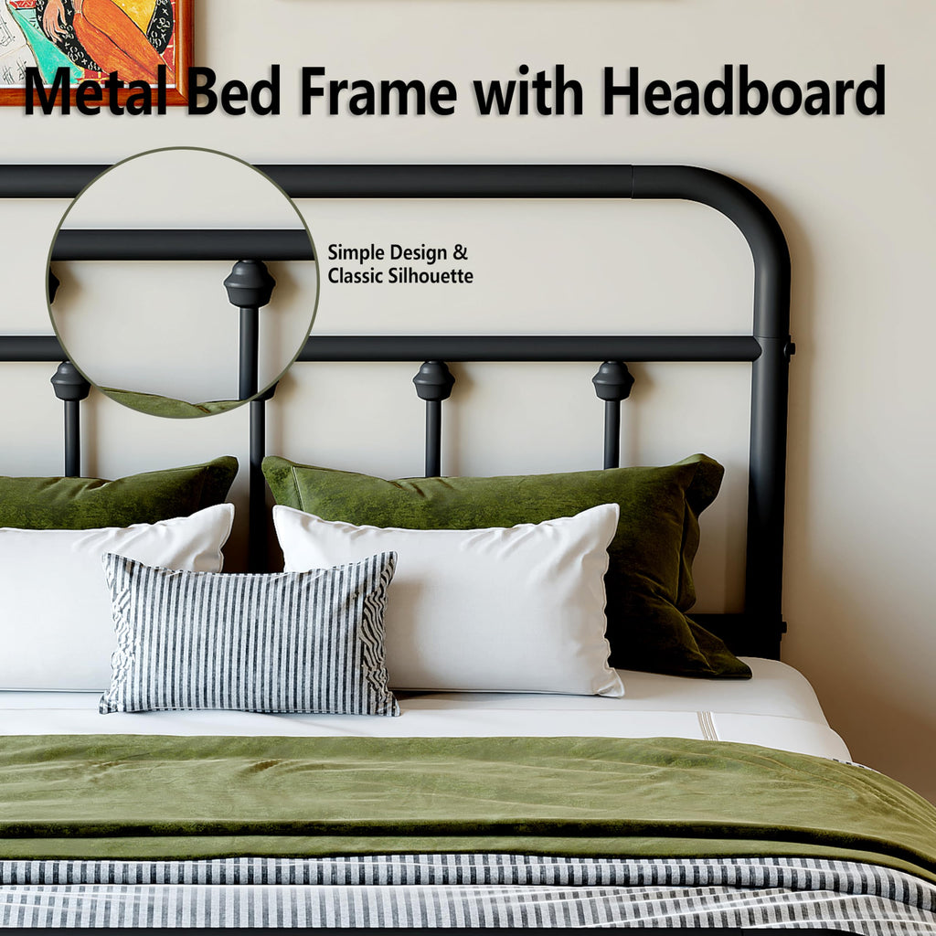 Black Twin Size Metal Bed Frame with Storage Space D219391