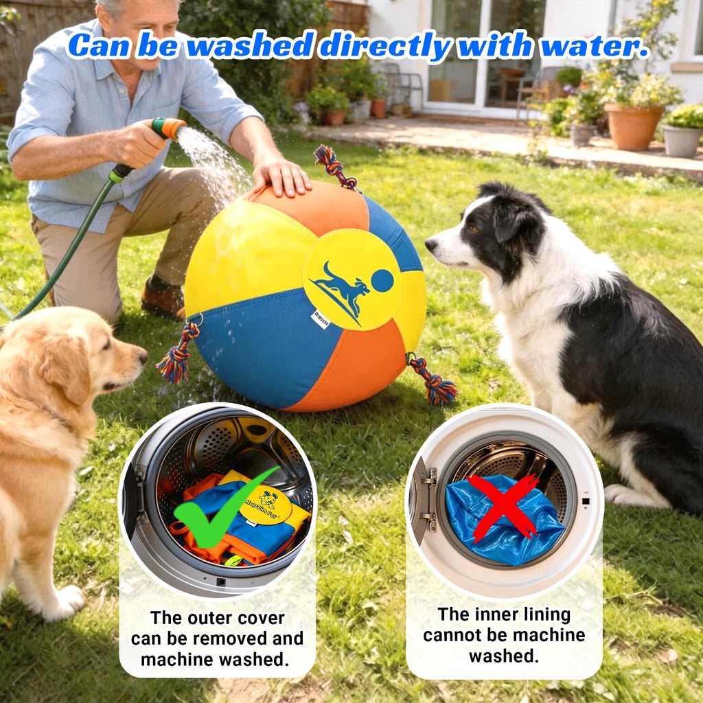 25" Heavy-Duty Herding Ball for Dogs with Knotted Ropes M33066