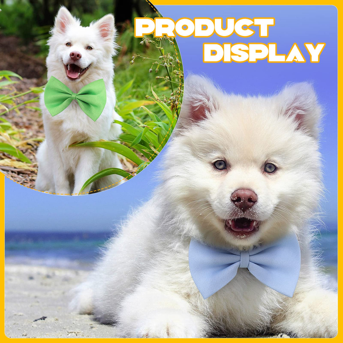 120 Pcs Dog Bow Ties with Adjustable Collar P19366