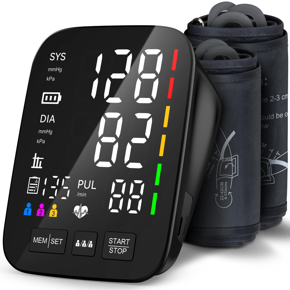 Blood Pressure Monitor with 2 Size Cuffs A179123