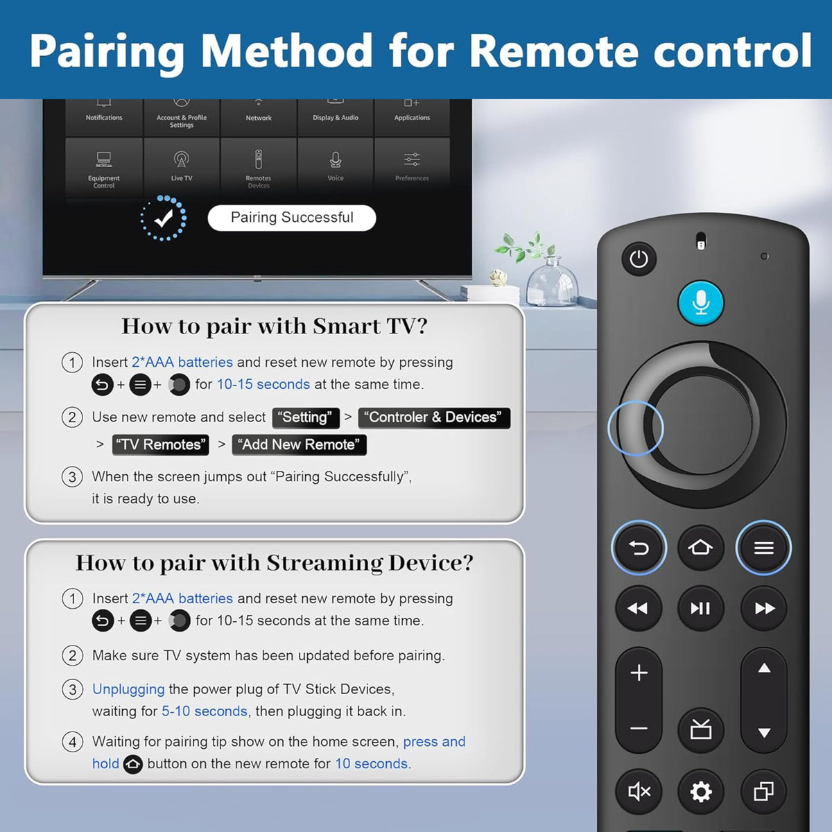 Voice Remote Replacement for Fire TV Stick and Smart TVs G72606