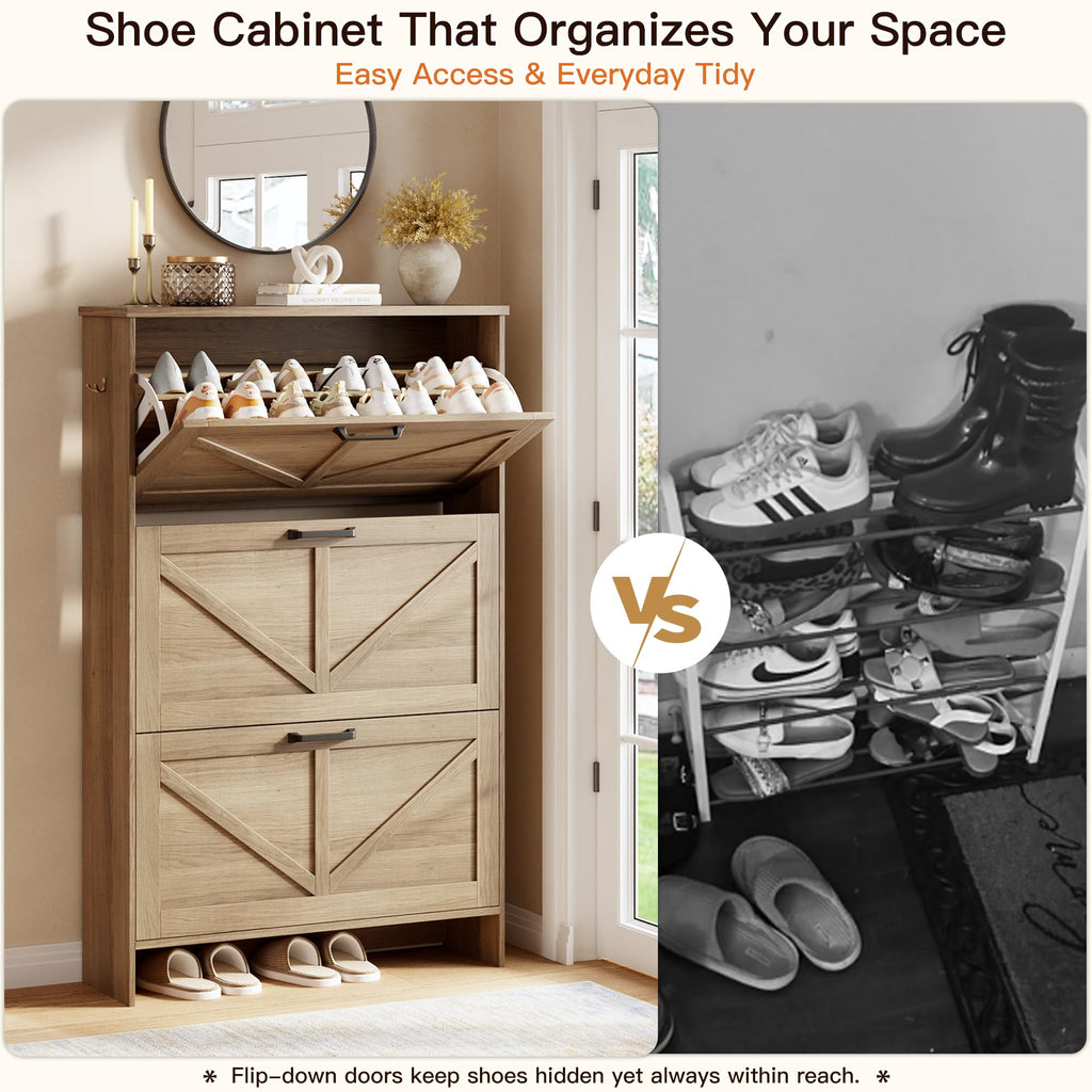 3 Drawer Shoe Storage Tower with Adjustable Shelving N43688