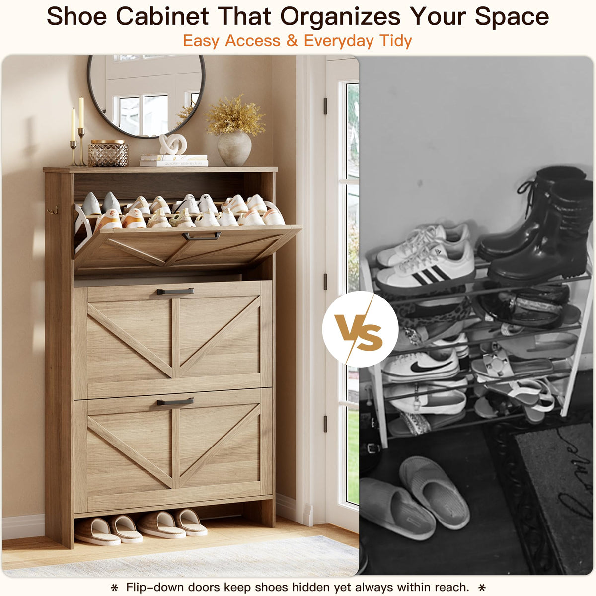 3 Drawer Shoe Storage Tower with Adjustable Shelving N43688