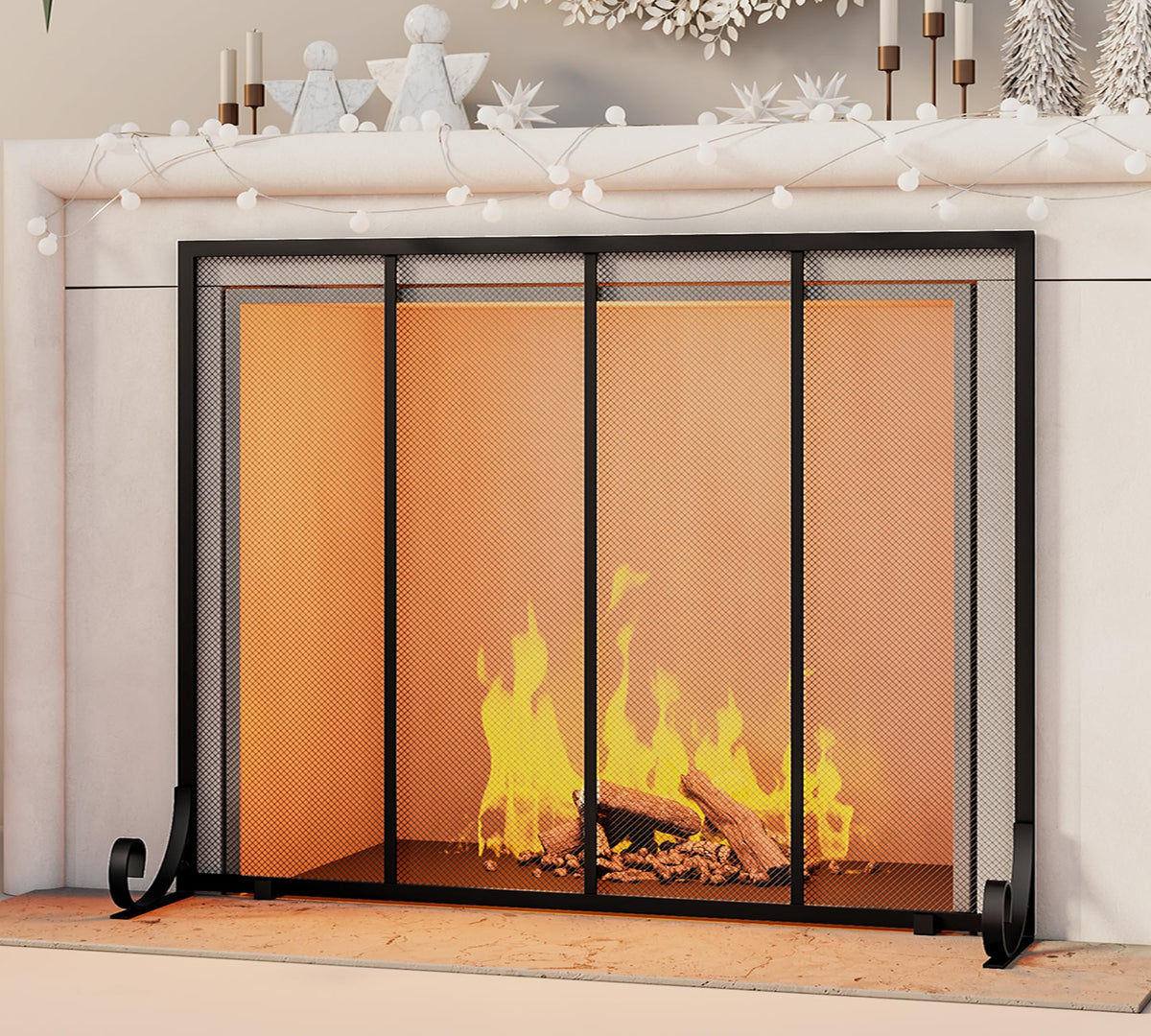 Wrought Iron Fireplace Screen T7057