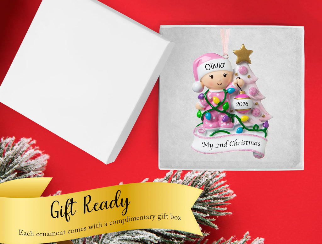 Baby's Second Christmas Ornament 2026 Pink H8749