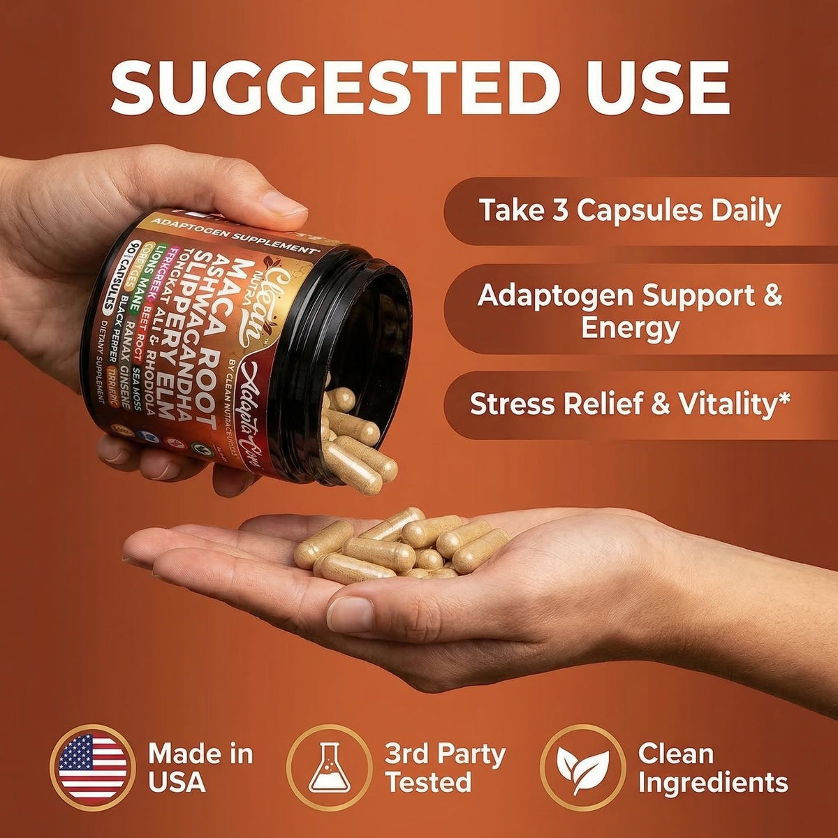 Organic Maca Root Capsules 90 Pills D4554