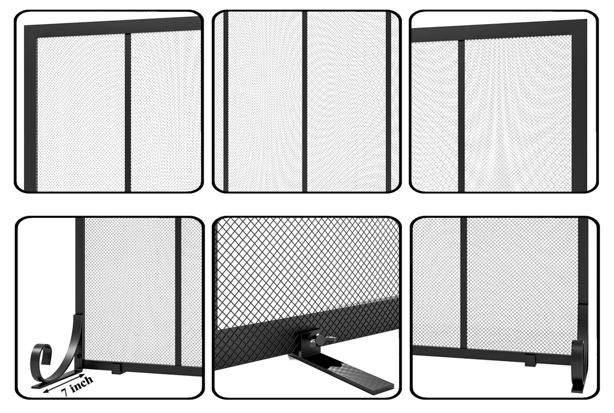 Wrought Iron Fireplace Screen T7057