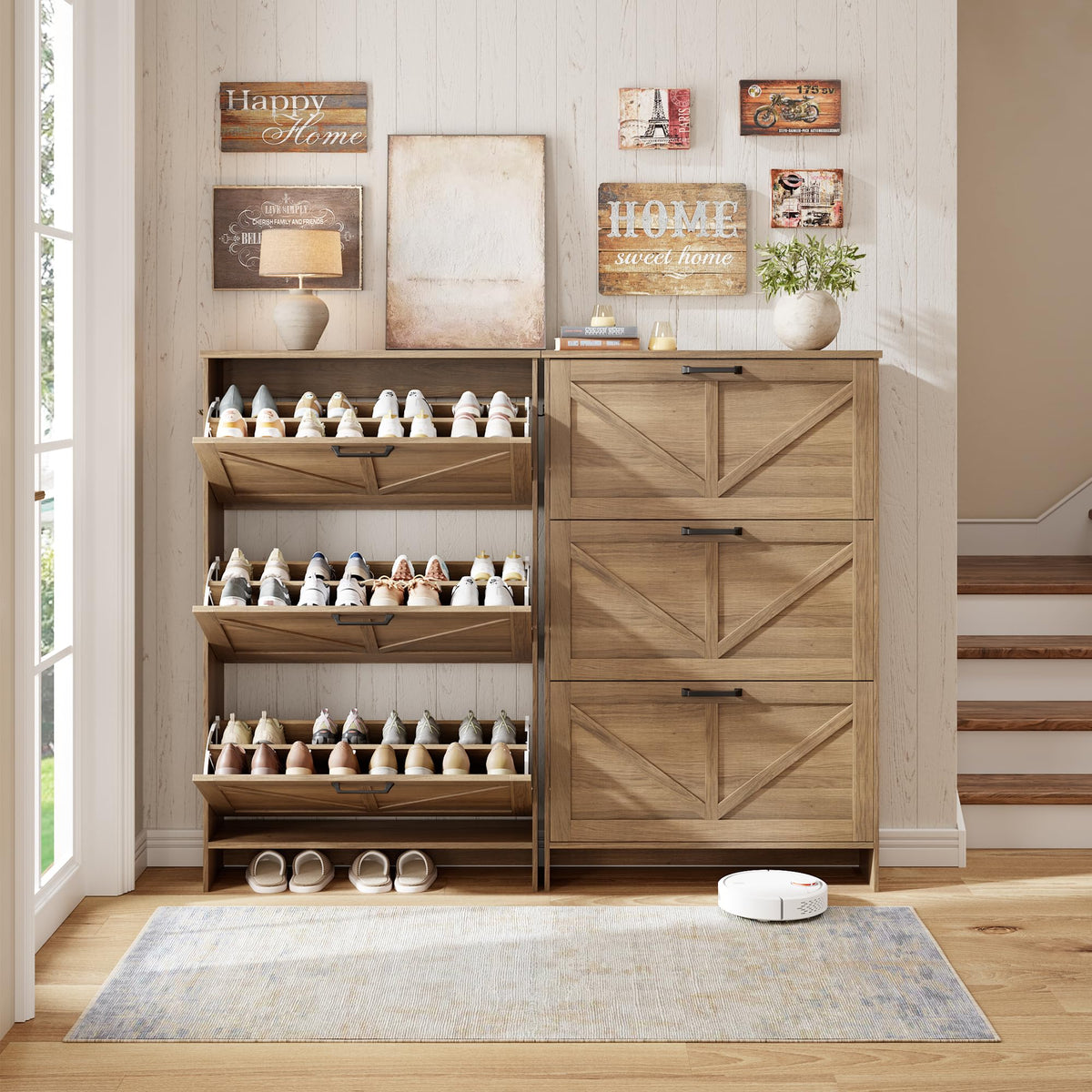 3 Drawer Shoe Storage Tower with Adjustable Shelving N43688